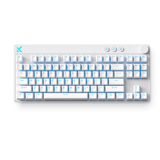 MCHOSE Mix 87 TKL Wired Gaming Keyboard Magnetic Switch Hall Effect Keyboards Rapid Trigger SOCD 8K Polling Rate Volume Knob Adjustable Actuation Point RGB Lighting HotSwap White Apollo Switch