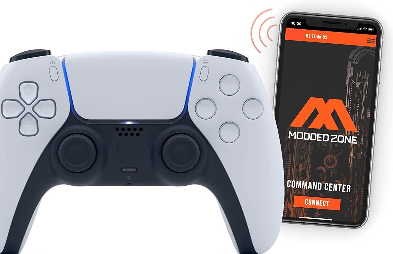 MODDEDZONE Custom Rapid Fire  Anti Recoil  Macros MODDED Wireless Controller for PS5 & PC - Unique Smart Mods for ps5 controller controlled by the APP. Best for FPS Games. (White)