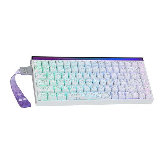 MechLands Aula Hero84 HE Wired Magnetic Gaming Keyboard  Rapid Hall Effect Keyboard with 0.01mm Adjustable Actuation  8kHz Polling  5-Layer Sound Dampening  RGB Lightbox & Backlit (White)