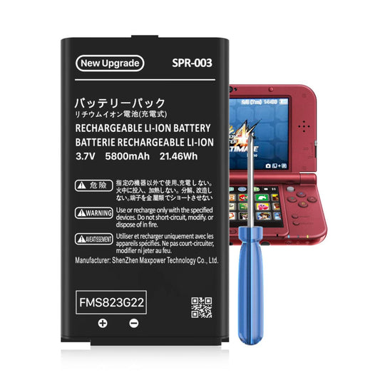 SPR-003 Battery for Nintendo 3DS XL New 3DS XL LL Game Console  (2025 New Version) Ultra High Capacity 5800mAh Li-ion Replacement Battery for Nintendo Switch Game Console SPR-003 Battery