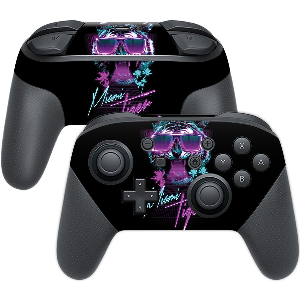 MightySkins Skin Compatible with Nintendo Switch Pro Controller - Miami Tiger | Protective, Durable, and Unique Vinyl Decal wrap