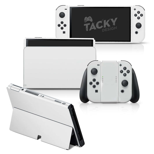 Tacky Design Classic Solid Color Skin Compatible with Nintendo Switch OLED Skin Wrap Cover  Simple Color Skin for Nintendo Switch OLED Stickers  Premium Vinyl 3M Full Wrap Decal (Pastel Gray)