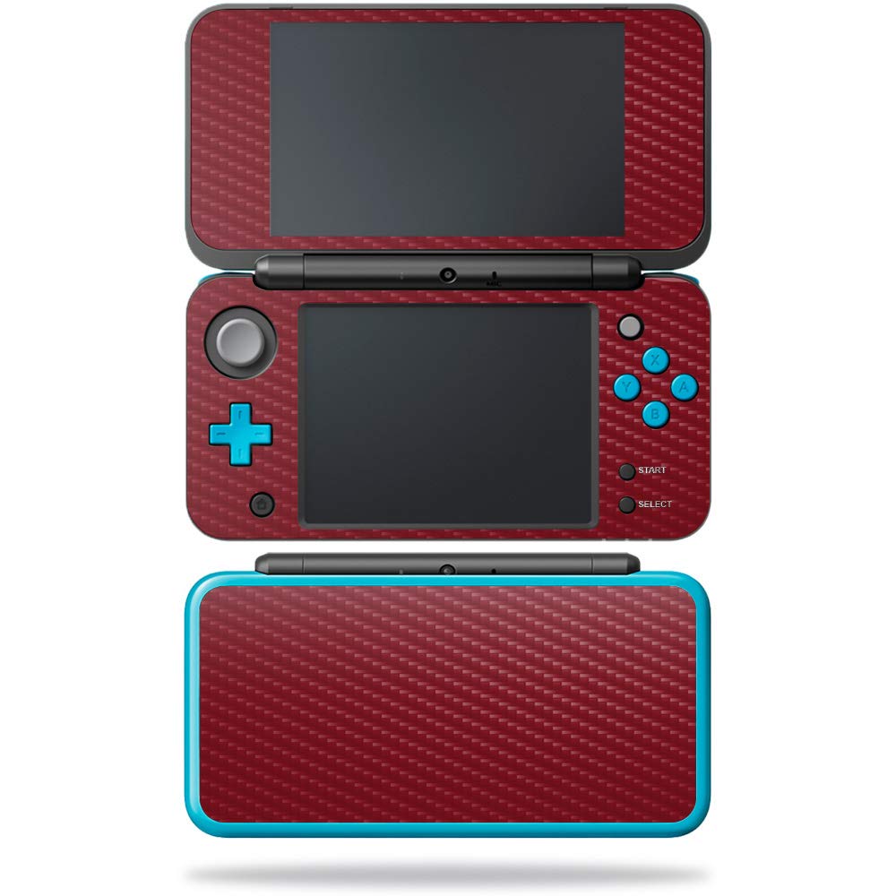 MightySkins Carbon Fiber Skin for Nintendo New 2DS XL - Burgundy | Protective  Durable Textured Carbon Fiber Finish | Easy to Apply  Remove  and Change Styles | Made in The USA
