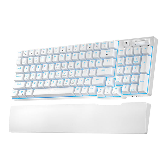 RK ROYAL KLUDGE RK96 90% Triple Mode BT5.0/2.4G/USB-C Hot Swappable Mechanical Keyboard with Magnetic Wrist Rest  96 Keys Wireless Gaming Keyboard with Software  Blue Backlight