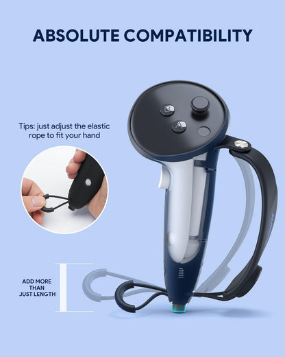 Aubika Silicone Controller Grips Cover for Meta/Oculus Quest 3, Adjustable, Black, Model CSJ-070208