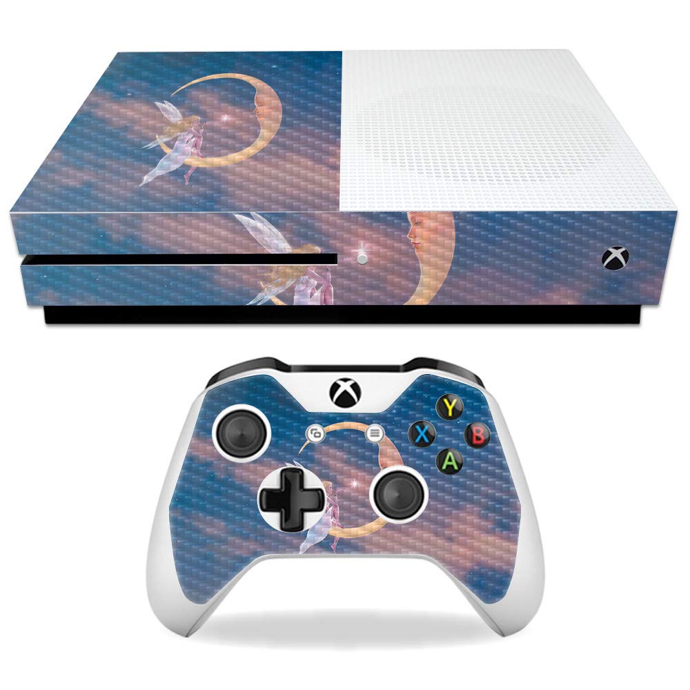 MightySkins Carbon Fiber Skin for Microsoft Xbox One S - Star Kiss | Protective  Durable Textured Carbon Fiber Finish | Easy to Apply  Remove  and Change Styles | Made in The USA