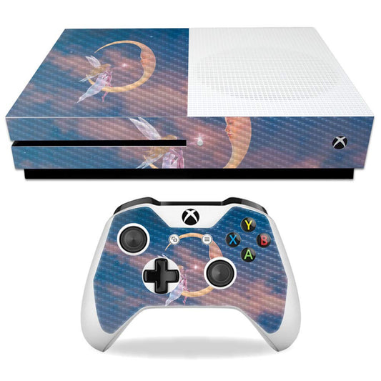 MightySkins Carbon Fiber Skin for Microsoft Xbox One S - Star Kiss | Protective  Durable Textured Carbon Fiber Finish | Easy to Apply  Remove  and Change Styles | Made in The USA