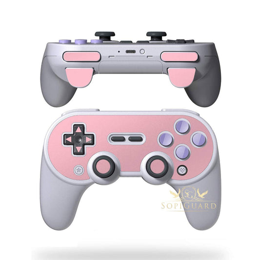 SopiGuard Skin for 8BitDo SN30 Pro+ Controller Precision Cut Vinyl Sticker Wrap (Icy Sakura Pink)