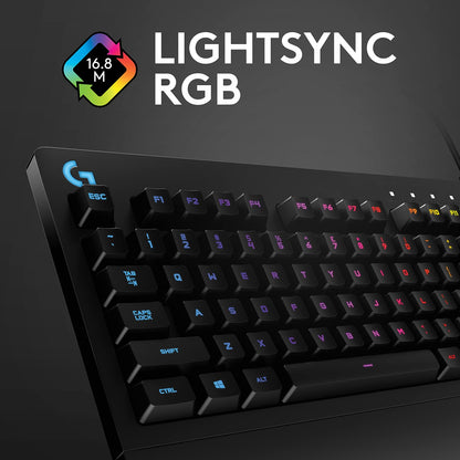Logitech G213 Prodigy Gaming Keyboard - LIGHTSYNC RGB Backlit Keys, Black, Model 920-009284