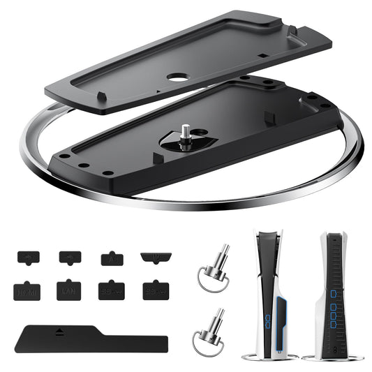 TanReginal Vertical Stand for P5 Pro - Console Stand with 10 Dust Plugs & 2 Screws, Stylish Black Design, Model 5433stand