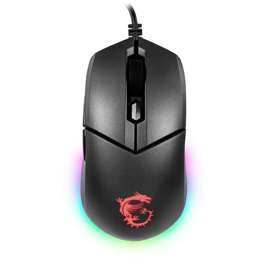MSI Clutch GM11 Gaming Mouse, 5000 DPI, 10M Omron Switches, Optical Sensor, Symmetrical Ergonomic Design, RGB Mystic Light Compa