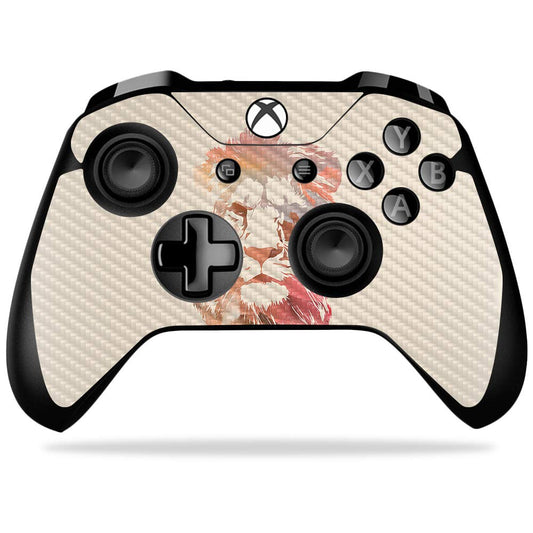MightySkins Carbon Fiber Skin for Microsoft Xbox One X Controller - Desert Lion | Protective  Durable Textured Carbon Fiber Finish | Easy to Apply  Remove  and Change Styles | Made in The USA