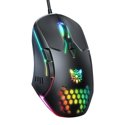 ONIKUMA Wired Gaming Mouse - High Precision RGB, Adjustable DPI, 7 Programmable Buttons, Ergonomic Design, Black, Model CW902