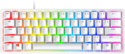 Razer Huntsman Mini 60% Gaming Keyboard - Clicky Optical Switches, Chroma RGB, PBT Keycaps, Mercury White, Model RZ03-03390300-R3M1