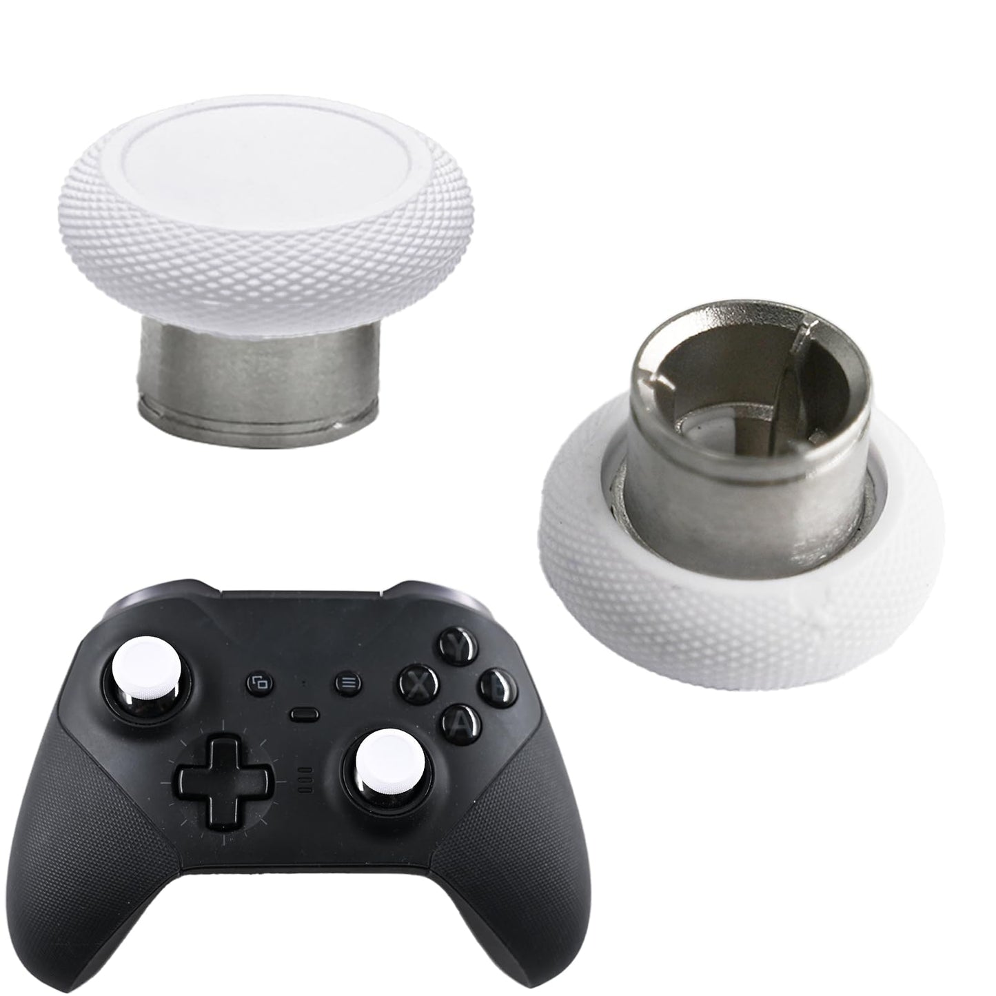 2 Pack Elite 2 Controller Short Thumbsticks Replacement for Xbox Elite Series 2 Controller 0.39in Standard Height Concave Magnetic Analog Short Joysticks Replacement for Elite Series 2 Core (White)