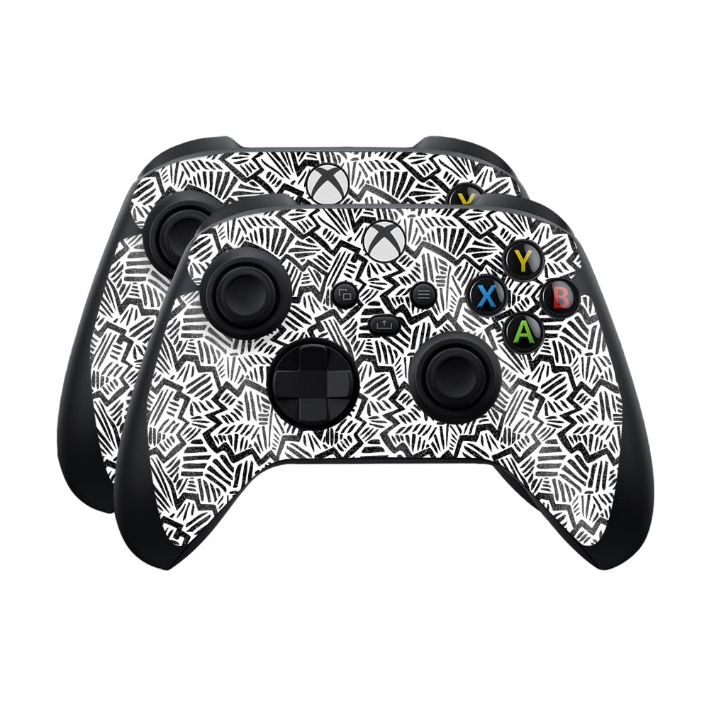 Glossy Glitter Skin Compatible with Microsoft Xbox Series X|S Controller (2 Pack) - Abstract Black - Premium 3M Vinyl Protective Wrap Decal Cover - Easy to Apply | Crafted in The USA by MightySkins