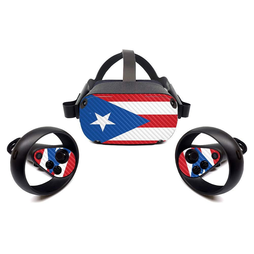 MightySkins Carbon Fiber Skin for Oculus Quest - Puerto Rican Flag | Protective  Durable Textured Carbon Fiber Finish | Easy to Apply  Remove  and Change Styles | Made in The USA