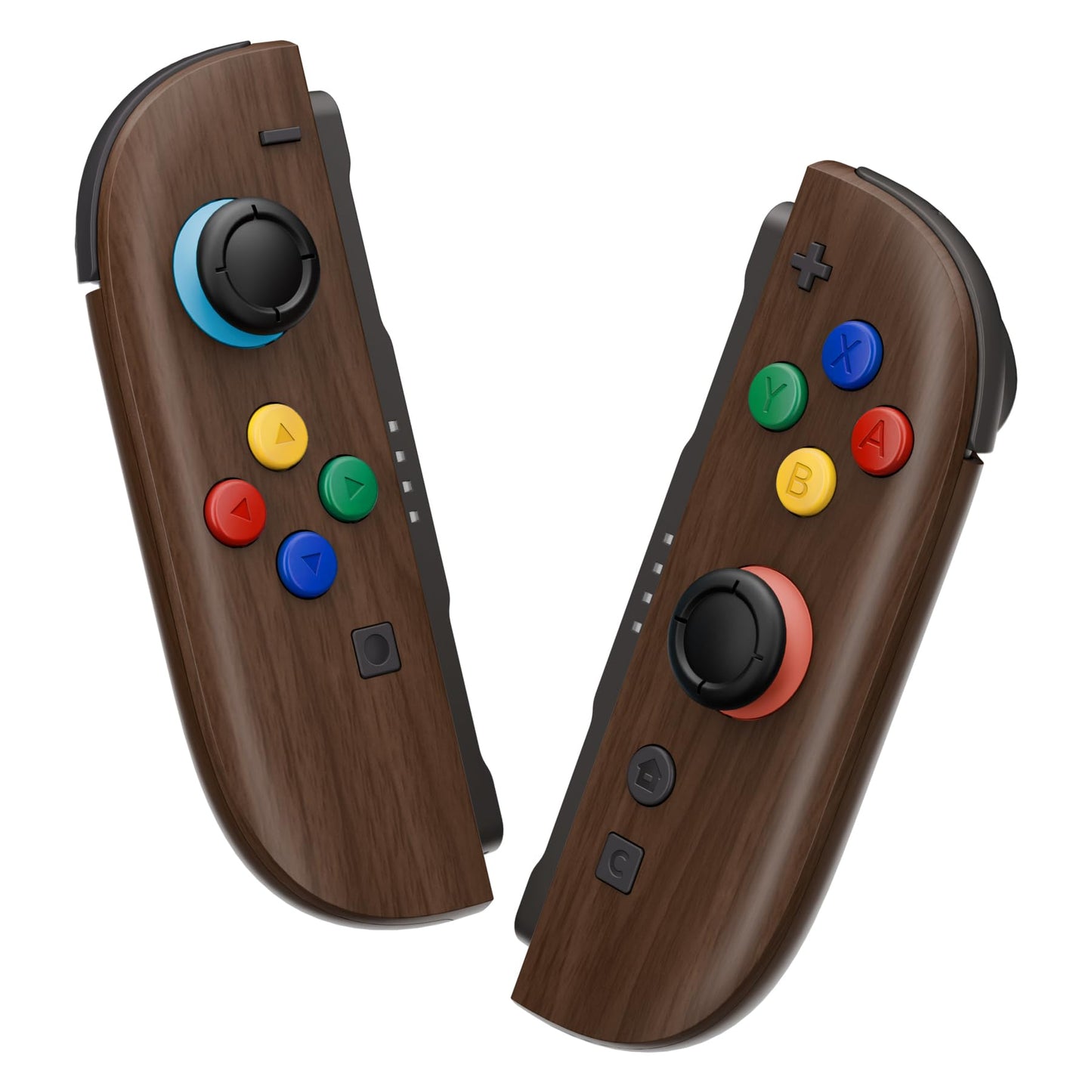 eXtremeRate DIY Replacement Shell Buttons for Joycon 2  Custom Full Set Housing Case + Decorative Strips + Middle Bracket + Buttons for Nintendo Switch 2 Controller - Deluxe Version - Wood Grain