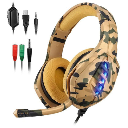 targeal Gaming Headset with Microphone - Noise Canceling, 3.5mm Jack, PC/PS4/PS5/Xbox - Model J1, Color J1-camo1