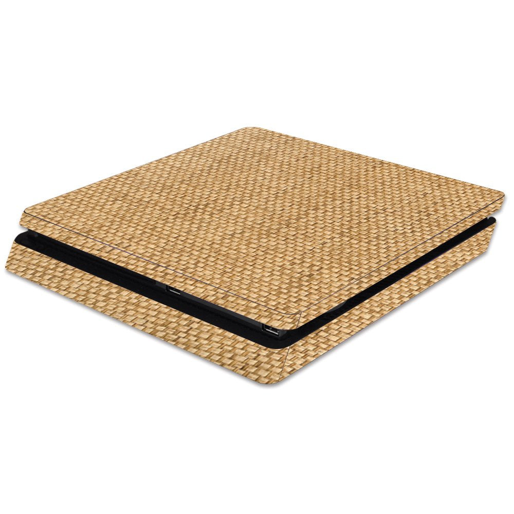 MightySkins Skin Compatible with Sony Playstation 4 Slim PS4 wrap Cover Sticker Skins Wood Weave