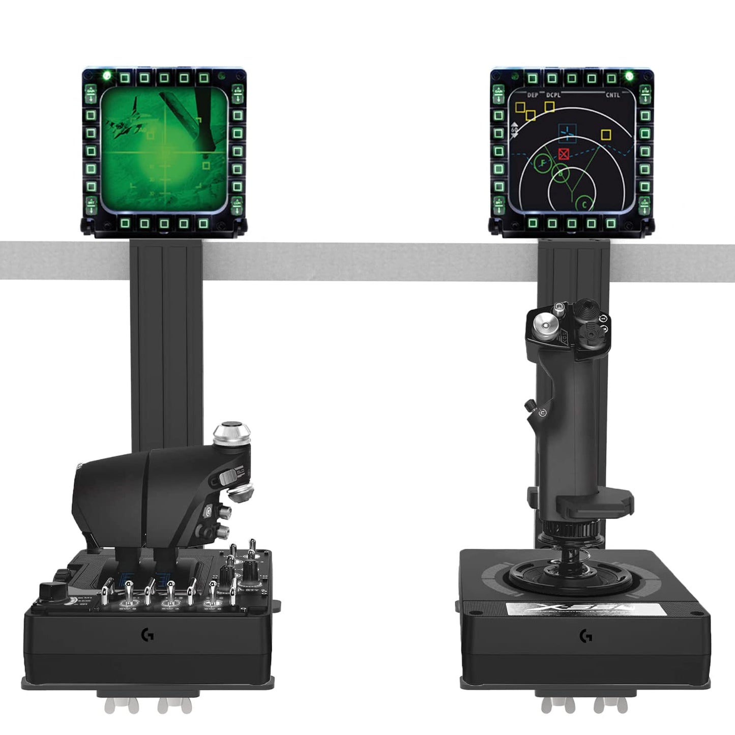 Hikig Desk Mount Hotas Mount Joystick Holder for Logitech X52/X56 & Thrustmaster, 2 Pack, Black