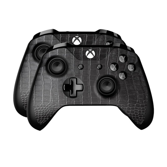 Skin Compatible with Microsoft Xbox One Controller (2 Pack) - Black Gator Skin - Premium 3M Vinyl Protective Wrap Decal Cover - Easy to Apply | Crafted in The USA by MightySkins