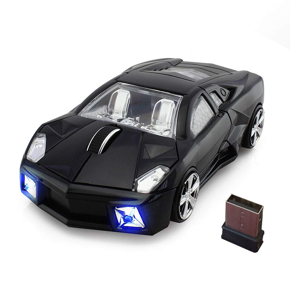 Jinfili 2.4GHz Wireless Gaming Mouse, 1600DPI Optical, Cool Design, LBJN_B Color, Compatible with PC and Laptop