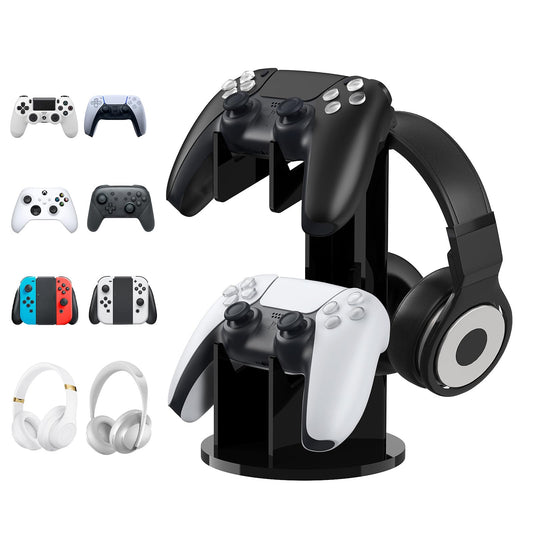 MoKo Universal Stand for Game Controller and Headset Stand  2 in 1 Game Controller Support Holder Storage Organizer for Switch/Switch 2  ps5  ps4  Xbox One  Xbox Series  Gaming Accessories  Black