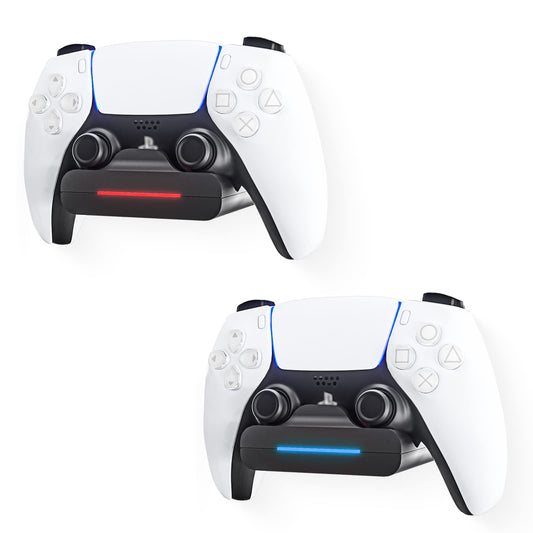 REEYEAR PS5 Controller Wall Mount Charger Dock, 2 Pack with 3.3Ft Cord & LED Indicators, Fast Charging for Midnight Black PS5 Pro Controllers