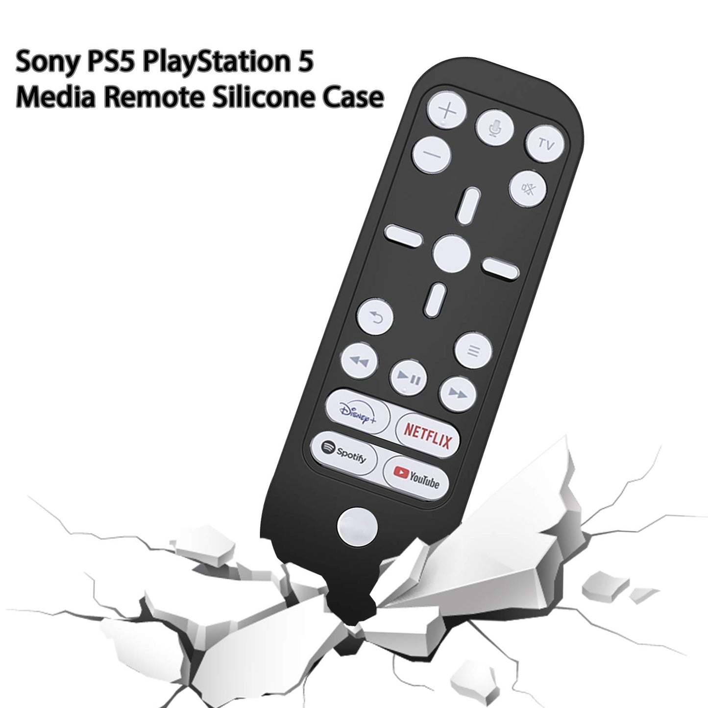 GEEKRIA Silicone Remote Control Cover for Sony PS5 - Shock-Absorption Full Body Protective Sleeve, Black