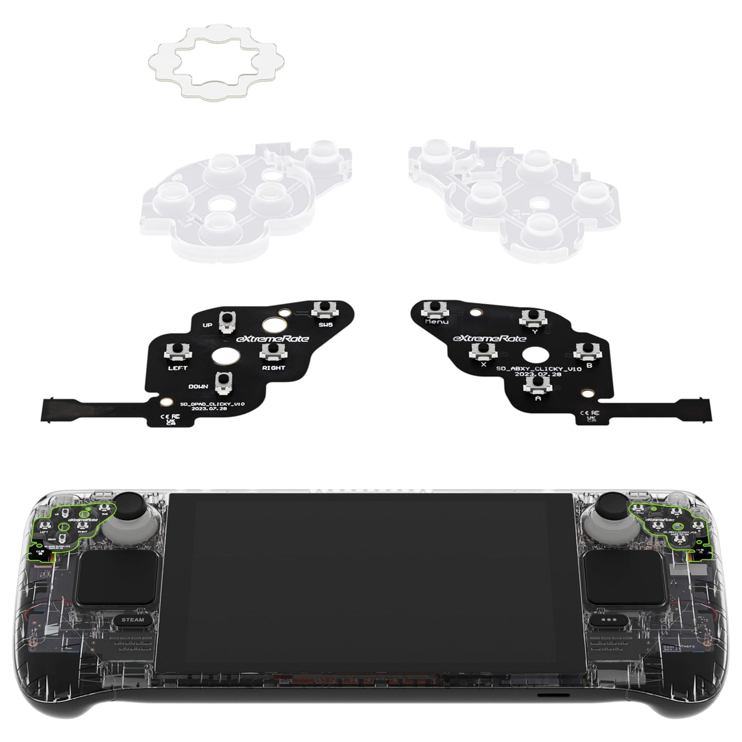 eXtremeRate Face Clicky Kit for Steam Deck - Custom Dpad & Menu Keys - Model NYESD001 - Enhances Gameplay Experience