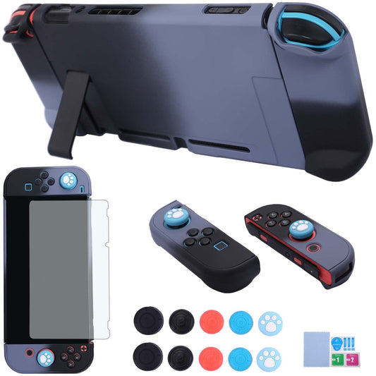 COMCOOL Dockable Case for Nintendo Switch 3 in 1 Protective Cover Case for Nintendo Switch and Joy-Con Controller with Screen Protector - Gary Black