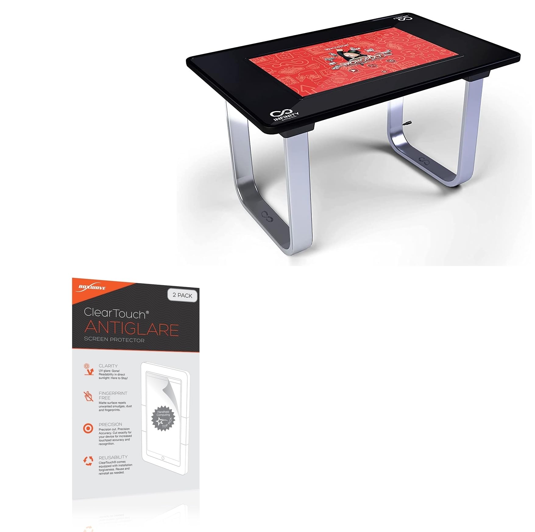 BoxWave Screen Protector Compatible with Arcade1Up Infinity Game Table (24 in) - ClearTouch Anti-Glare (2-Pack)  Anti-Fingerprint Matte Film Skin
