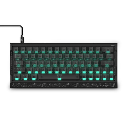 IQUNIX EV63 Hall Effect Magnetic Gaming Keyboard 60% | 0.01mm Rapid Trigger  Adjustable Actuation  0.125ms Latency  Hot-Swap  SOCD  RGB  Aluminum with Forged Carbon (Dark Side)