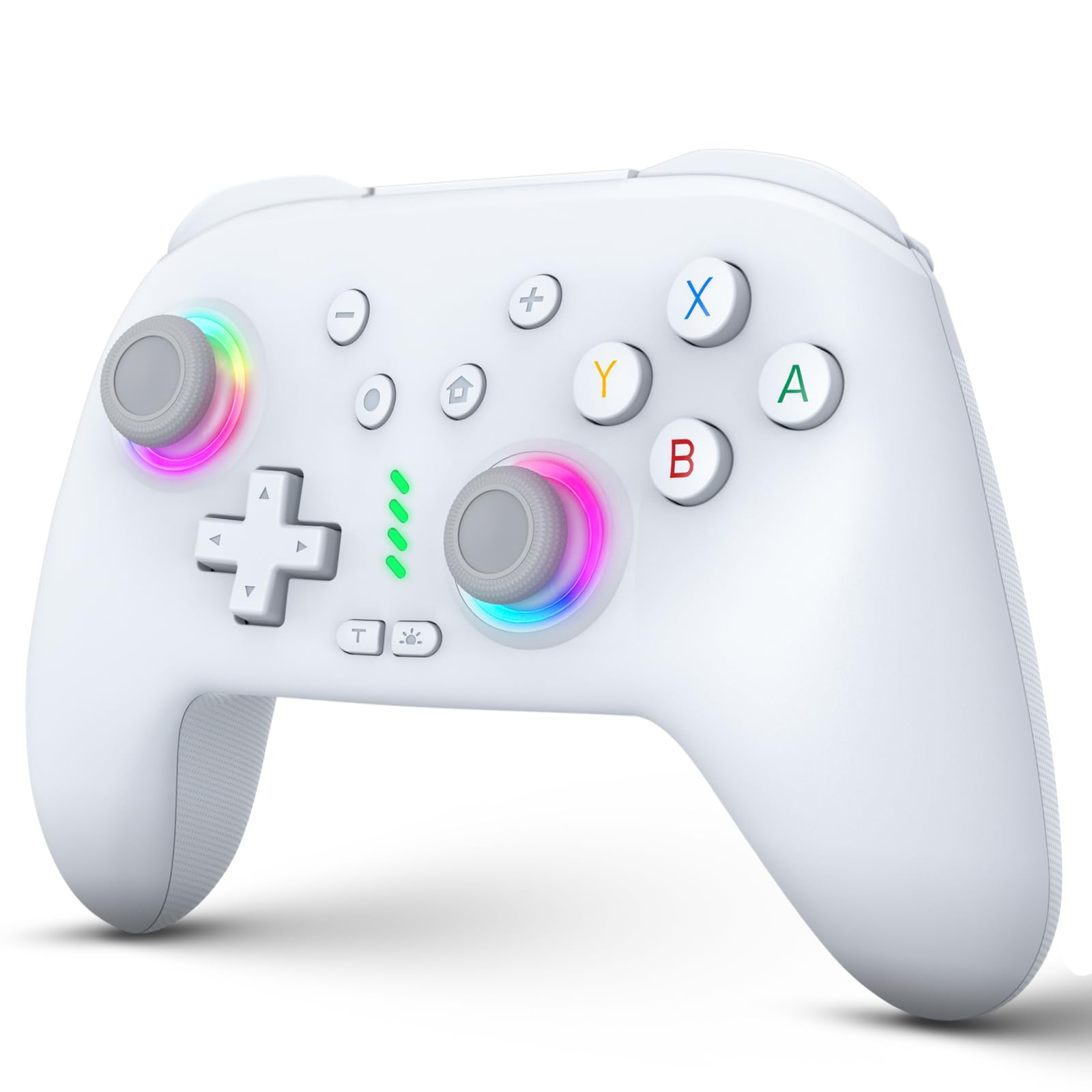 ZRZLMVP Switch Controllers for Nintendo Switch/OLED/Lite/Switch 2  1000mAh Rechargeable Wireless Pro Controller with 9 Colors LED Light  Switch Remote Control Gamepad with Wake Up  Turbo  Vibration