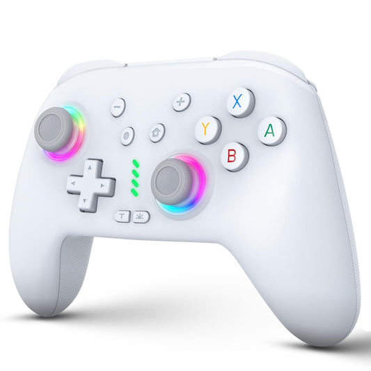 ZRZLMVP Switch Controllers for Nintendo Switch/OLED/Lite/Switch 2  1000mAh Rechargeable Wireless Pro Controller with 9 Colors LED Light  Switch Remote Control Gamepad with Wake Up  Turbo  Vibration