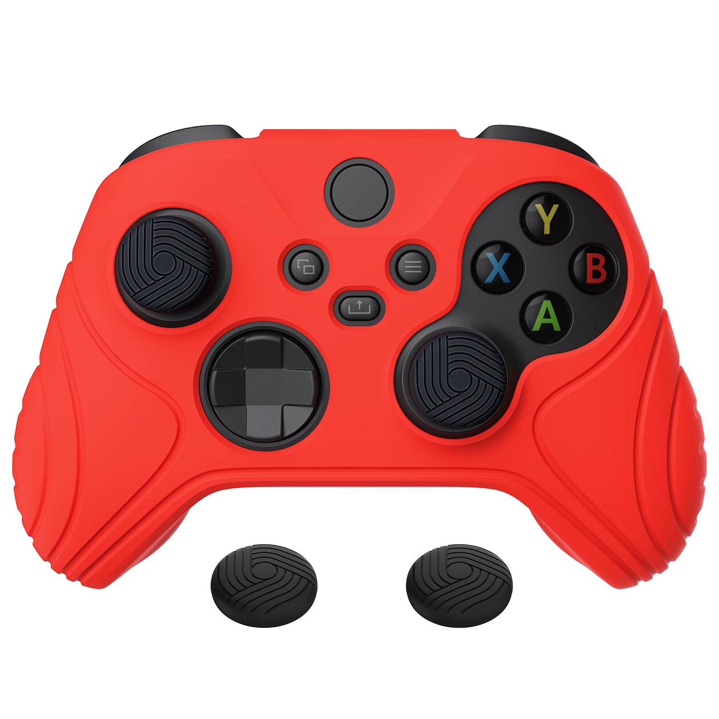 eXtremeRate PlayVital Samurai Edition Anti-Slip Controller Grip Silicone Skin for Xbox Core Controller  Ergonomic Protective Case Cover for Xbox Series S/X w/Thumb Grips - Passion Red