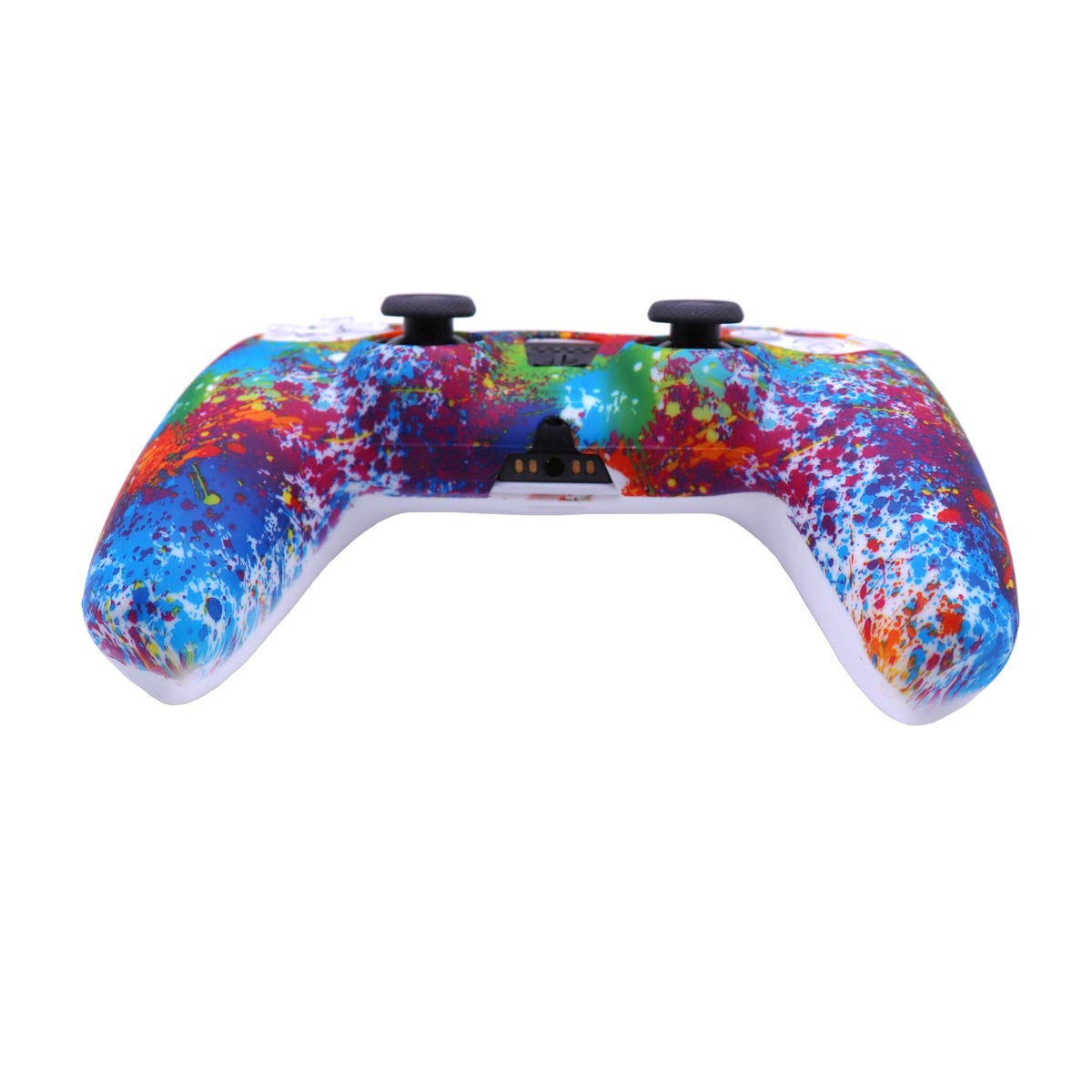 Sofunii Silicone PS5 Controller Skin Cover Case - Anti-Slip, Rainbow, Includes 8 Thumb Grip Caps, Fits Sony PlayStation 5, Model PS5-MD