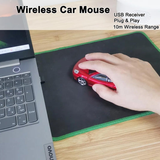 SDGSQHA Wireless USB Optical Mouse, 1600 DPI, 10m Range, Plug and Play, Red, Model BN002