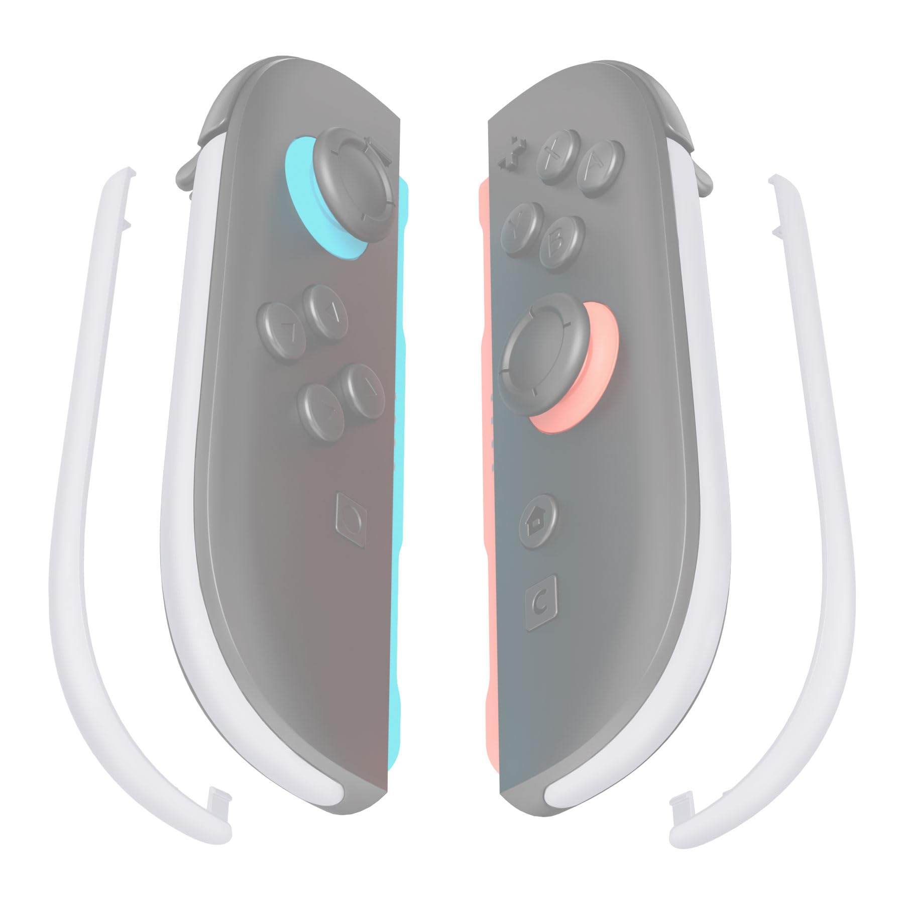 eXtremeRate Replacement Decorative Strips for Joycon 2  Custom DIY Decoration Strip Side Housing Trim Shell with Prying Stick for Nintendo Switch 2 Controller - White