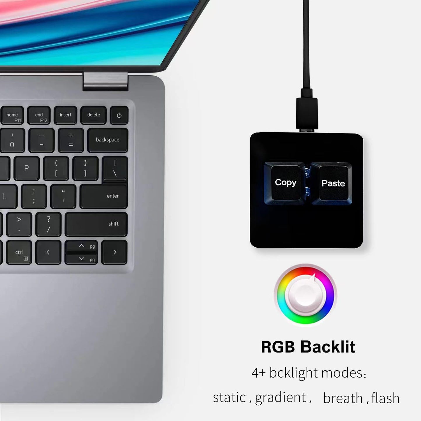 BTXETUEL One-Handed Mechanical Gaming Keyboard, Hotswap Cherry Switch, RGB Backlit, SayoDevice O2L, Black, 2*2*1.1 inch