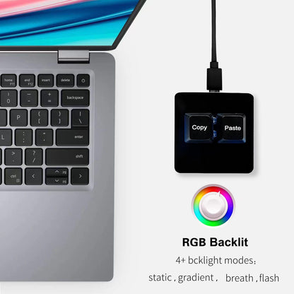 BTXETUEL One-Handed Mechanical Gaming Keyboard, Hotswap Cherry Switch, RGB Backlit, SayoDevice O2L, Black, 2*2*1.1 inch