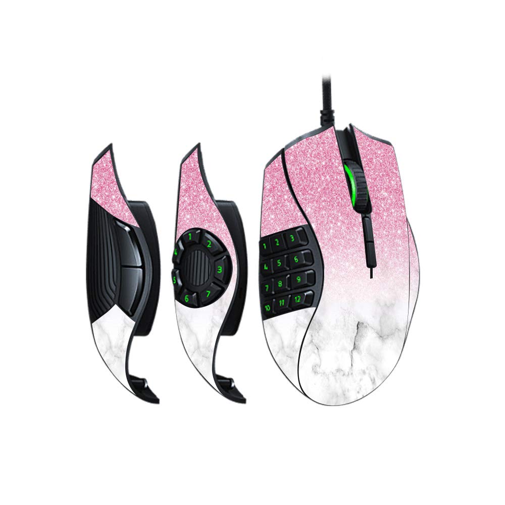 MightySkins Skin Compatible with Razer Naga Trinity - Marble Glitz | Protective, Durable, and Unique Vinyl Decal wrap Cover | Ea