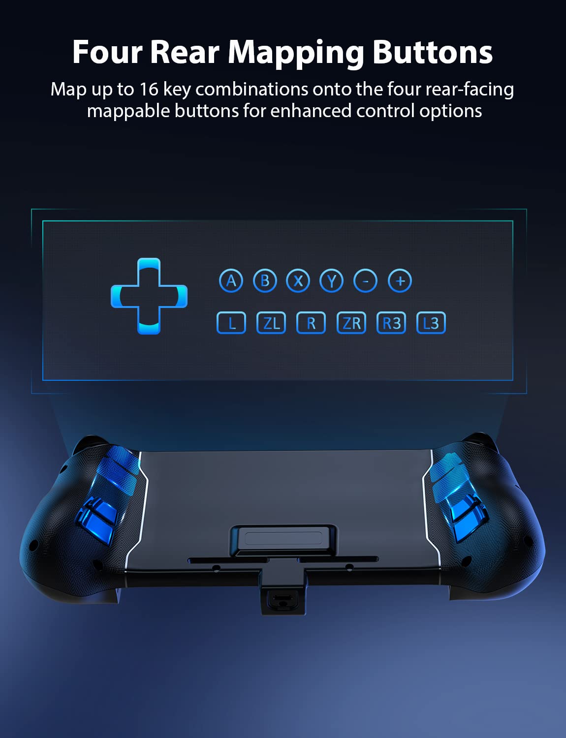 NexiGo Gripcon Controller for Nintendo Switch OLED, Ergonomic, 6-Axis Gyro, Black, Model 1125 BLK-2