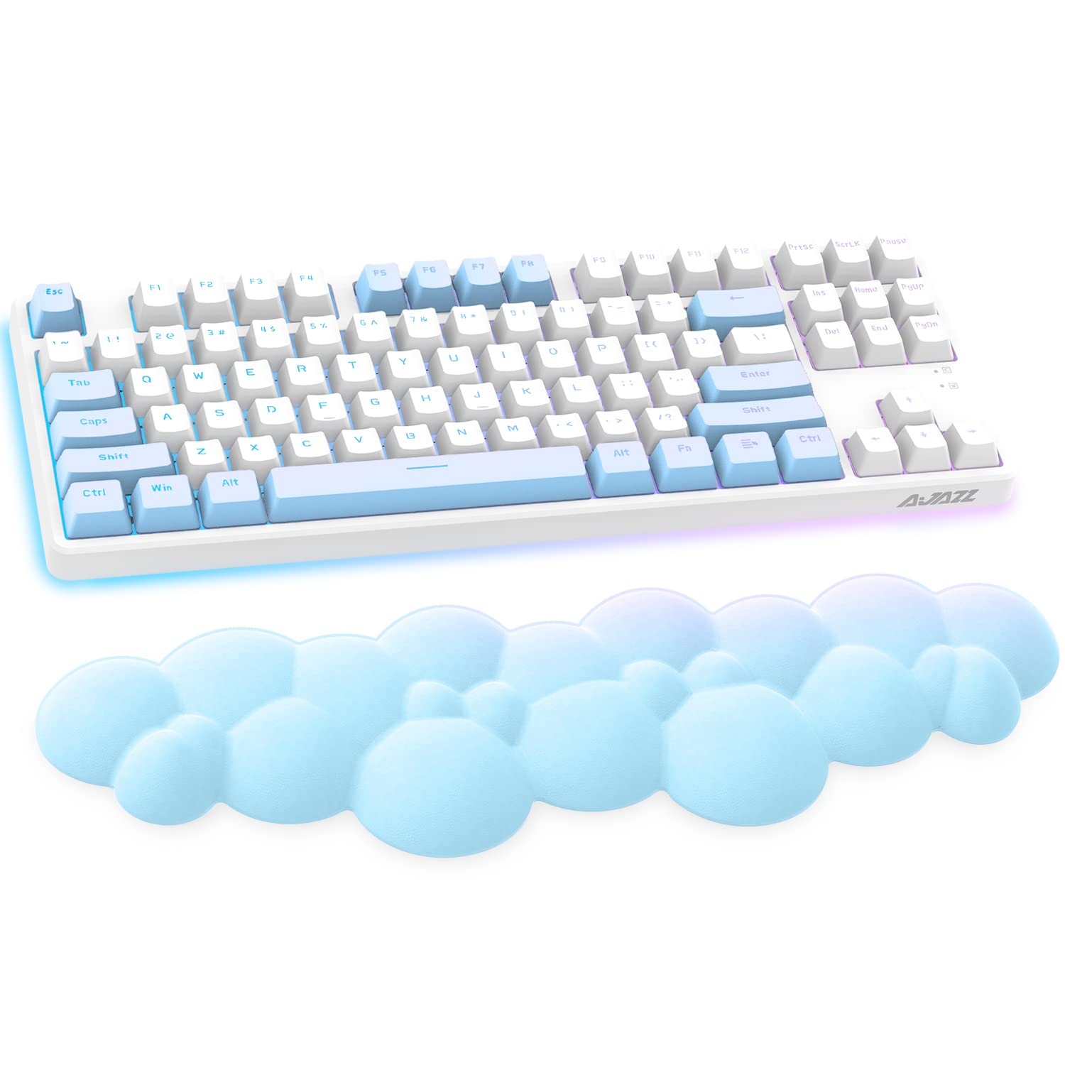 Gaming Keyboard Wrist Rest Pad Memory Foam Keyboard Palm Rest  Ergonomic Hand Rest Wrist Rest for Computer Keyboard Laptop Mac Lightweight for Easy Typing Pain Relief (Blue)