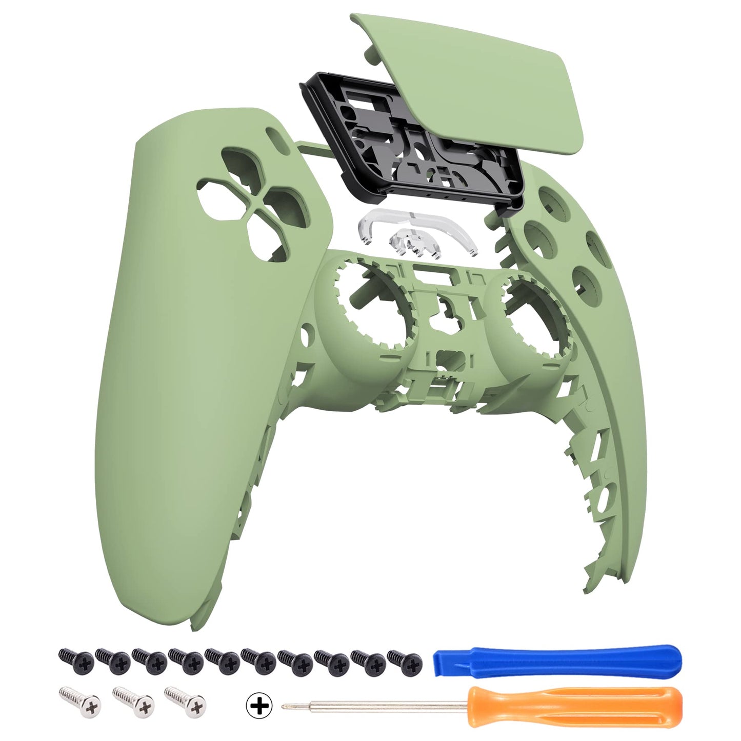 eXtremeRate Matcha Green Touchpad Front Top Shell Compatible with ps5 Controller BDM-010 020 030 040 050  DIY Replacement Shell Custom Touch Pad Cover Compatible with ps5 Controller
