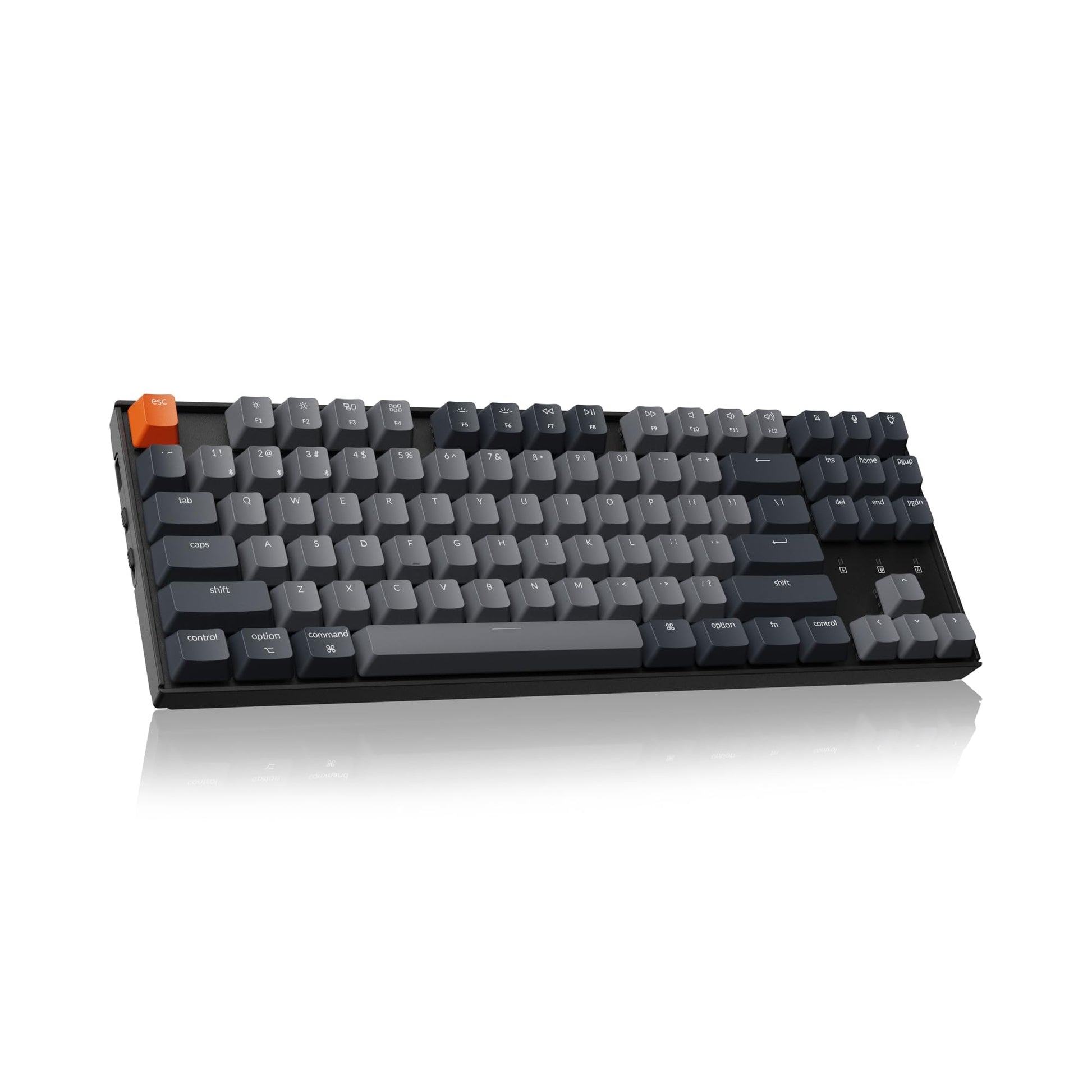 Keychron K8 Tenkeyless Wireless Mechanical Keyboard - Brown Switch, Bluetooth, White Backlight for Mac & Windows, Model K8-A3