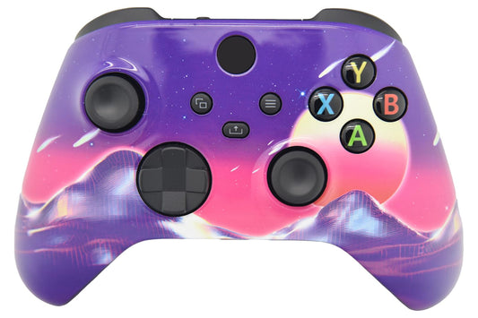 Hand Airbrushed Fade Custom Controller Compatible with Xbox Series X/S & Xbox One (Series X/S Cyber Sky)