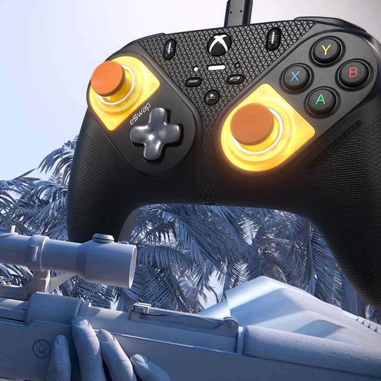 Thrustmaster eSwap S Crystal Orange Pro Wired Controller for XBOX Series X/S & PC - Black and Orange Crystal, Model 4460258