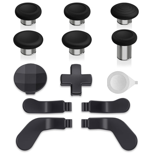 eXtremeRate Metal Replacement Thumbsticks Mod Swap Joysticks for Xbox One Elite Series 2  Gaming Accessories 2 D-Pads 4 Paddles for Xbox One Elite Core Controller - 13 in 1 Black